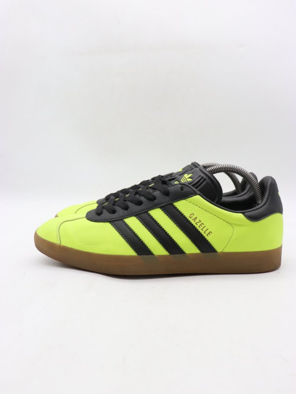Mi Adidas Gazelle Neon Green Black Men's 9.5 Athletic Sneakers Lace Up BY2985 - Picture 4 of 9